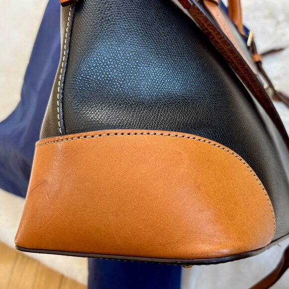 Dooney & Bourke Claremont Leather Black/Brown Domed Satchel/Crossbody/Sh… - Picture 10 of 16